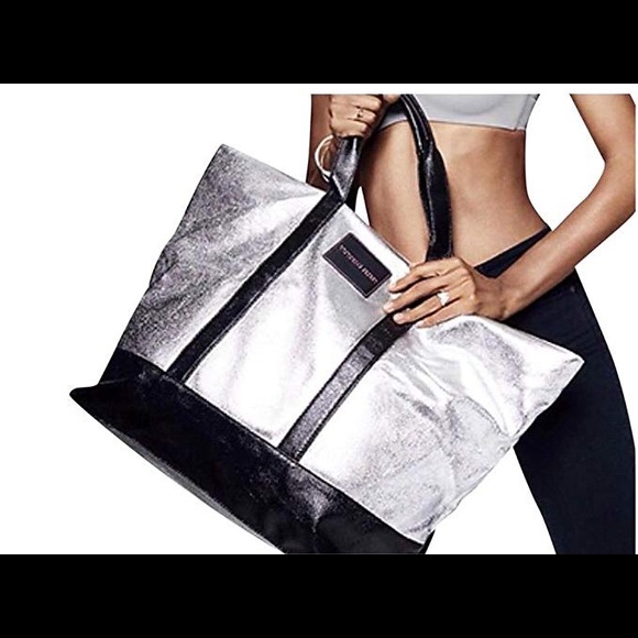Victoria's Secret Handbags - New Victoria’s Secret VS Silver Tote Bag